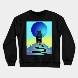 Glastonbury Tor Blu Crewneck Sweatshirt